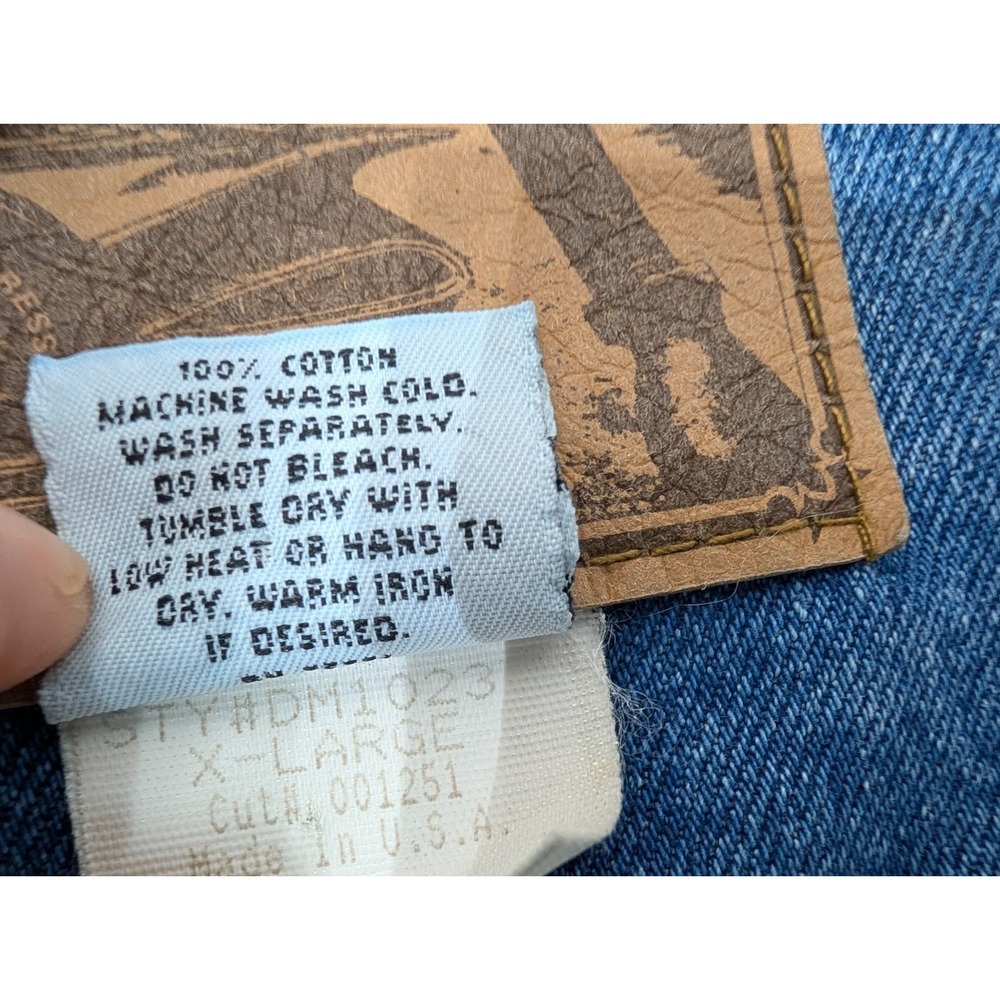 WIP Work in Progress Denim Vest Men's Size XL Barn Western Pockets 90s USA Made - Picture 10 of 11